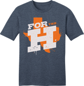 For the H - Houston Rally Tee Heather Navy